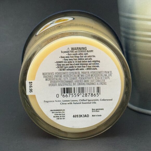 BBW Fresh Amalfi Lemon Bath & Body Works Single Wick Candle - Picture 9 of 10